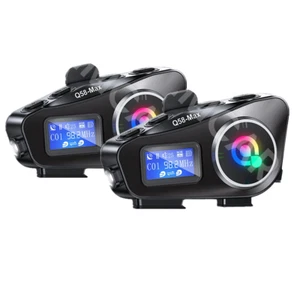 Auriculares Bluetooth con pantalla LCD de 2 piezas para motocicleta casco intercomunicador auriculares radio FM - Imagen 1 de 19