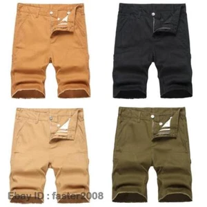 Pantalone uomo cotone gamba dritta tasche casual business pantaloncino estivo traspirante - Foto 1 di 28