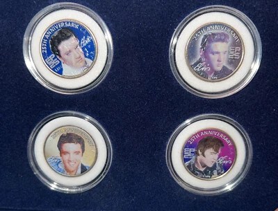Elvis Presley Tennessee State Quarter 4 Coin Color Set Collector Morgan Mint COA - Image 1 of 4