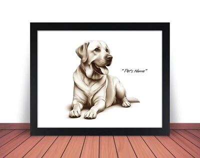 Framed & Personalized LABRADOR RETRIEVER Photo Print DOG Picture 8x10 11x14 (P9) - Image 1 of 4