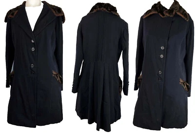 Chaqueta Abrigo Eduardian Late Teens Sufraigette 1910 1918 Azul Marino Foto 1 de 4