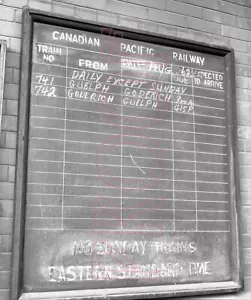 Canadian Pacific Railways (CP) Zugfahrplan, letzte Fahrt Goderich nach Guelph -8x10 - Bild 1 von 1