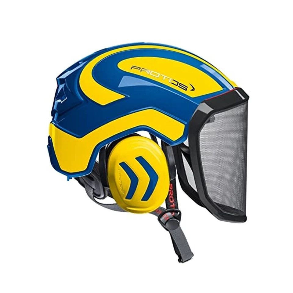 PROTOS HELMET BLUE + YELLOW Pfanner Protos Integral Arborist Helmet Climbing