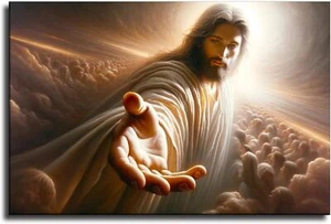 christian art pictures of jesus Jesus reaches out to you for support Wall Poster - Picture 1 of 4
