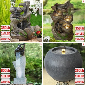 GARTEN BRUNNEN SPRINGBRUNNEN ZIMMERBRUNNEN ZIERBRUNNEN WASSERSPIEL LED TERRASSE - Bild 1 von 35