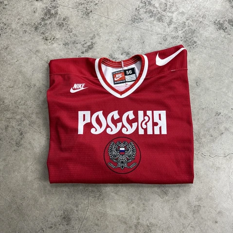 Vintage 1998 Nike Team Russia Olympics NHL Hockey Jersey Authentic Size 56 Cover