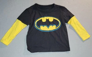 Batman Logo Long Sleeve Tee Shirt T-Shirt, Boy Kids - Picture 1 of 5