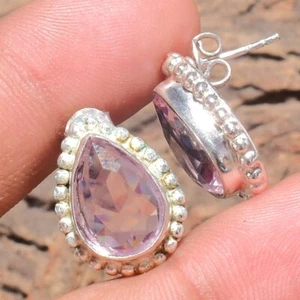 Piedra preciosa de kuncita rosa hecha a mano 925 joyería de plata esterlina p... - Imagen 1 de 1