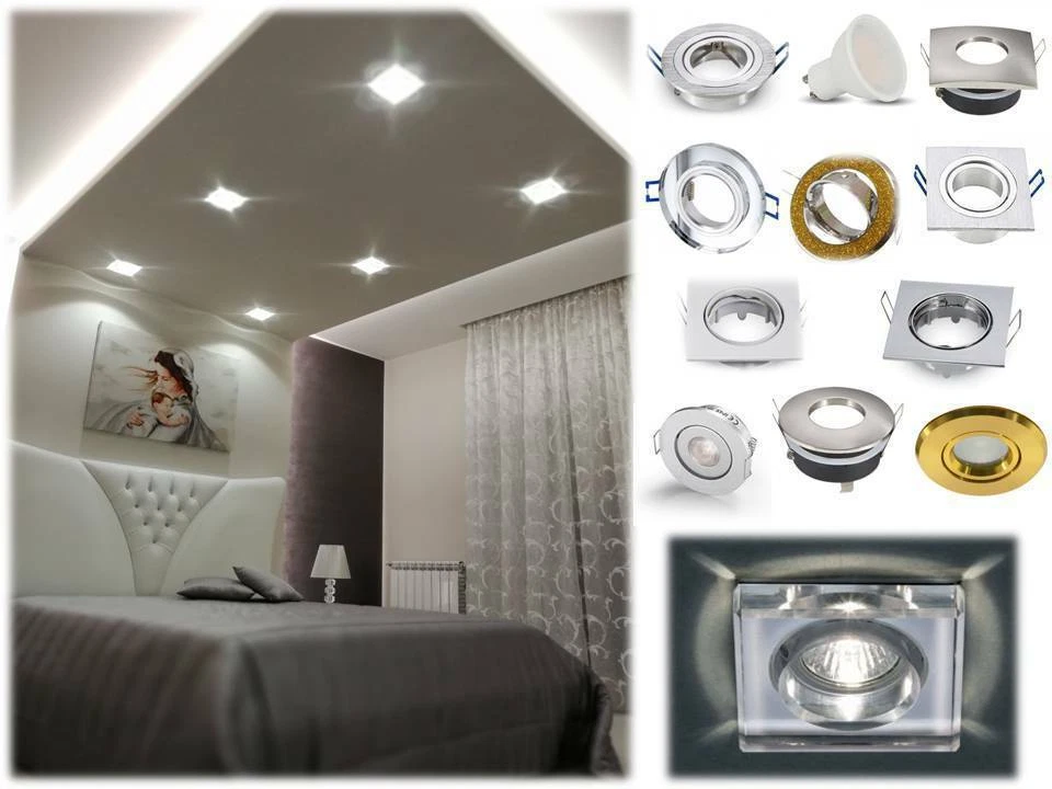 FARETTI PER CARTONGESSO DA INCASSO VETRO METALLO CROMO BIANCO GLITTER BRILLANTE - Immagine 1 di 1