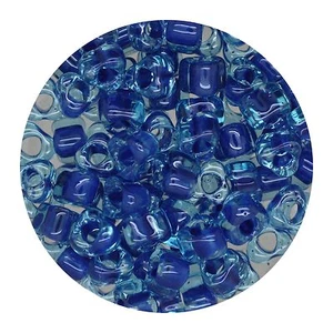Cuentas triangulares de vidrio japonesas 5/0 azul oscuro forradas agua - Imagen 1 de 2