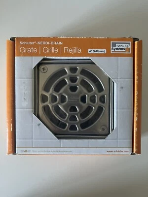 SCHLÜTER Schluter Kerdi Drain Grate 4” Stainless Steel KD4GRKE (Brand New)