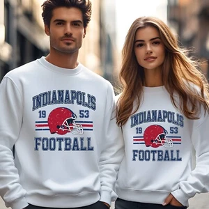 Sudadera de fútbol estilo retro Indianápolis vintage regalo para aficionados cuello redondo - Imagen 1 de 8