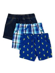 Garanimals Baby Boys' Woven Shorts, 3-Pack, Assorted, 3-6 Months