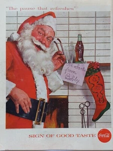 1957 vintage Coca-Cola print ad. Sign of good taste. Santa Claus - Picture 1 of 1