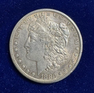 1880-S MORGAN SILVER DOLLAR AC CONDITION - Picture 1 of 3