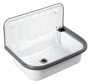 Waschbecken für aussen, Garten, Keller, Waschküche, weiß Ausgussbecken - Bild 1 von 2