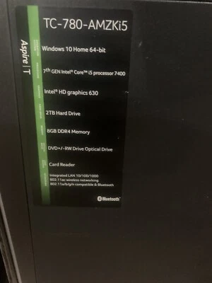 Acer Aspire ATC-780A-UR12 8GB RAM, 1TB HDD, DVD Drive, Intel Core i5-7400, Win10 - Image 1 of 4