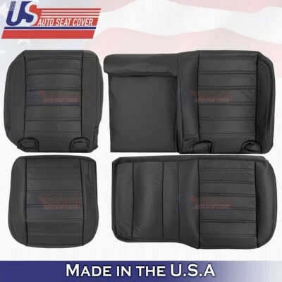 2003-2007 FOR Hummer H2 REAR Driver & Passenger BottomsTops Leather Cover Black - Image 1 of 4