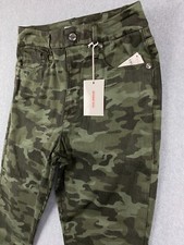 GOOD AMERICAN Good Waist Women's Size 8 w28 Green Camo Twill Skinny Jeans