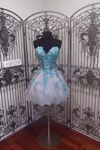 G2132) RACHEL ALLAN 6707 PINK TEAL SZ 4 $359 COCKTAIL PROM HOMECOMING DRESS - Picture 1 of 12