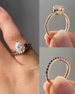 2Ct Pear Cut Moissanite Bridal Engagement Anniversary Ring 14K Rose Gold Plated - Picture 1 of 7