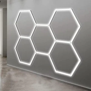 5 Illuminazione LED Esagonale Esagonale Dettagli Auto Vendita Garage Officina Casa Palestra Parete - Foto 1 di 19
