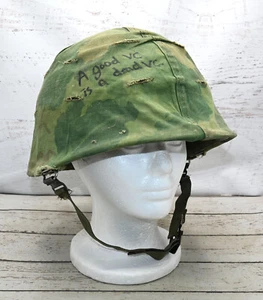 Vietnam War US M1 Helmet Original Drawn Mitchell Cover Graffiti Pop Art Airborne - Picture 1 of 18