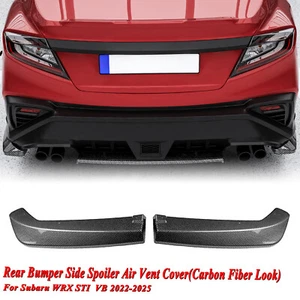 2x Carbon Look Rear Bumper Side Spoiler Trim For Subaru WRX STI VB 2022-2025 23 - Picture 1 of 8