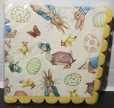 Beatrix Potter Peter Rabbit Easter Eggs Design Paper Napkins 20 Count Pkg Yellow - Image 1 of 4