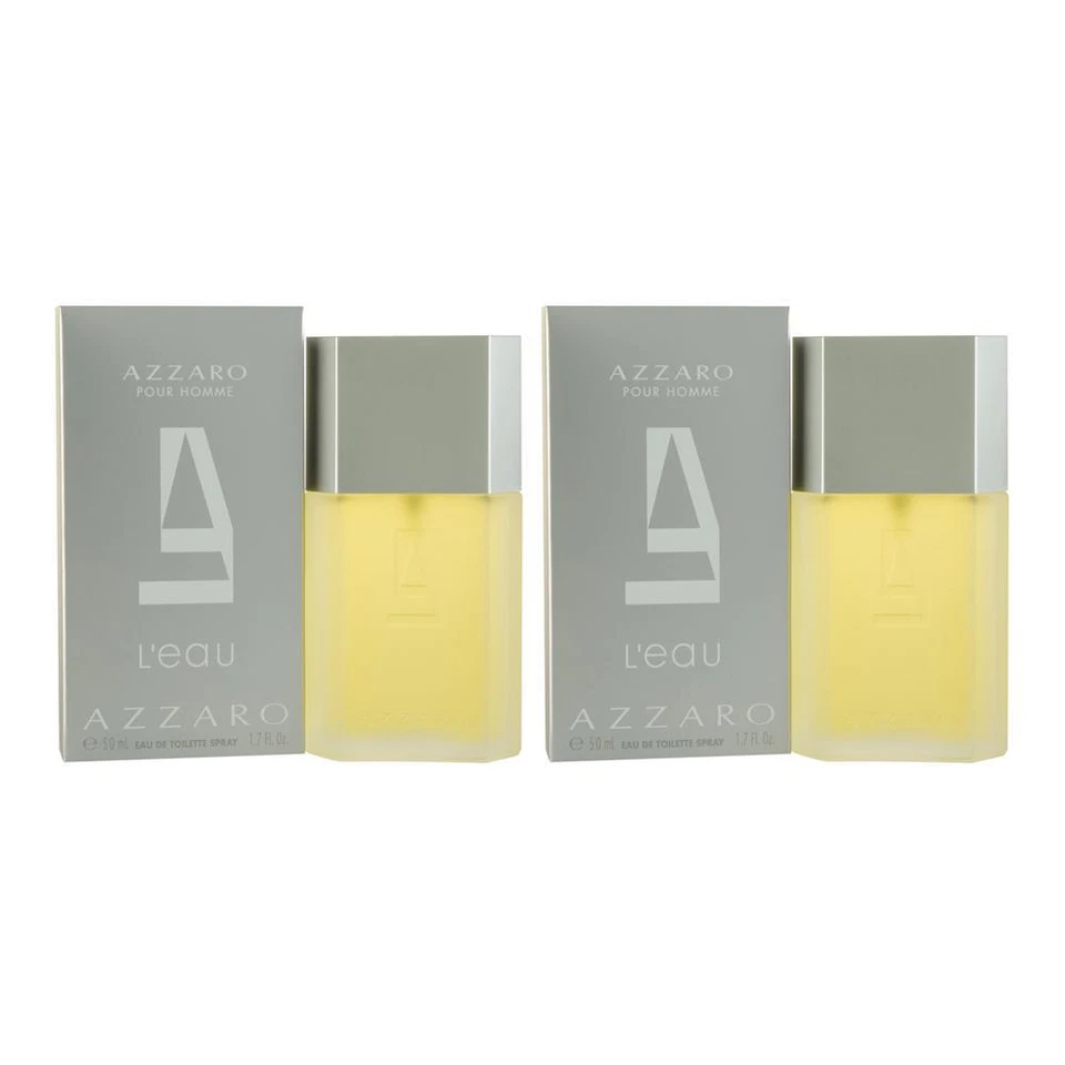 Azzaro Homme L'Eau Eau de Toilette 50ml Spray Men's - For Him EDT - NEW. X 2