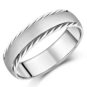 Anillo de boda de paladio mate y pulido corte de diamantes de 6 mm Reino Unido tallas distintivas H-Z+6 - Imagen 1 de 5