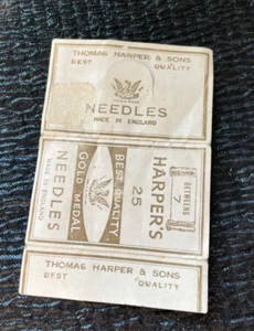 Vintage Thomas Harper & Sons Needles Made In England Betweens 7 Harper's 1/2 Pk - Picture 1 of 2