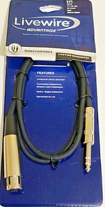 Livewire Advantage Cavo di Interconnessione 1/4" TRS Maschio a XLR Femmina 3 piedi Nero - Foto 1 di 5