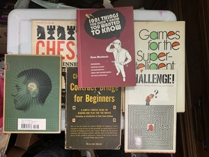 6 Piece LOT GAME/puzzles/cHESS/Bridge Games Intelligence BOOKS vintage PB HB - Picture 1 of 13