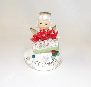 Vintage Lefton blauer Zirkon Weihnachten Geburtstag Weihnachtsstern Engel Figur - Bild 1 von 6
