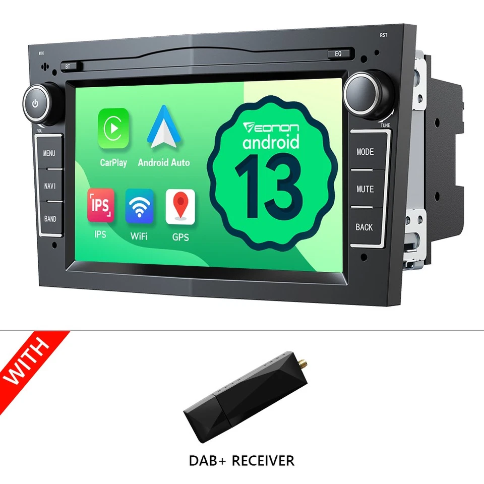 DAB+ Android 13 Apple CarPlay Autoradio Navi Für Opel Astra H Corsa C D Zafira B - Bild 1 von 4