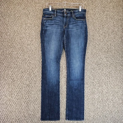 7 For All Mankind Jeans Womens 28x32 Straight Blue Denim - Image 1 of 4