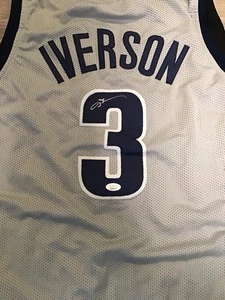 Allen Iverson Georgetown Hoyas Signed Grey Replica Jersey - Picture 1 of 2