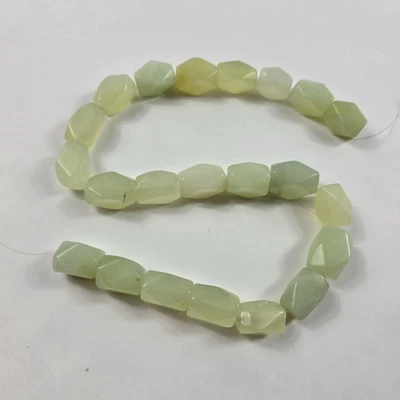Serpentine Jade Freeform Faceted Nugget Pebble Beads  Untreated 18 mm, 16 Inches - Image 1 of 4