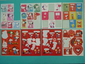 Vintage PEANUTS Stickers (9) Partial Sheets Various Themes Snoopy & Gang - Picture 1 of 1