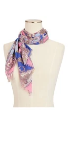 Talbots Womens Preppy Viscose Colorful Rockin Paisley Scarf - Picture 1 of 7