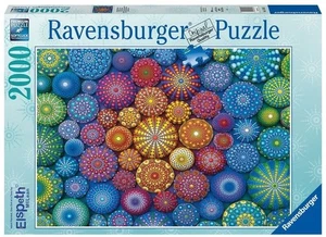Ravensburger Jigsaw Puzzle 2000 Pieces Radiating Rainbow Mandalas - Picture 1 of 2