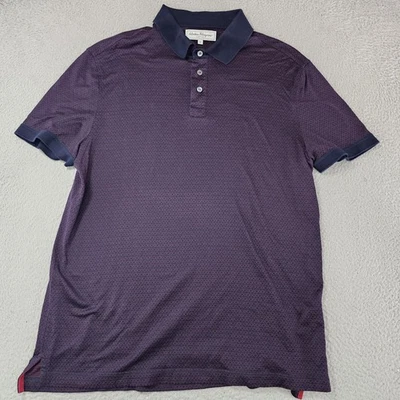 Camisa Polo Salvatore Ferragamo Para Hombre XL Borgoña Azul Marino Gancini Monograma Hecha en Italia Foto 1 de 4