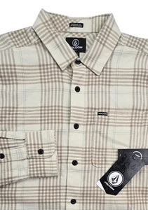 NEW Volcom Mens Caden Button Up Plaid Flannel Shirt Size Small S L/S Modern Fit - Picture 1 of 9