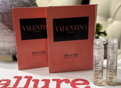 2 Perfumes VALENTINO Donna Born in Roma Coral Fantasy Tamaño Muestra 1.2ml/.04oz Y1 Foto 1 de 3