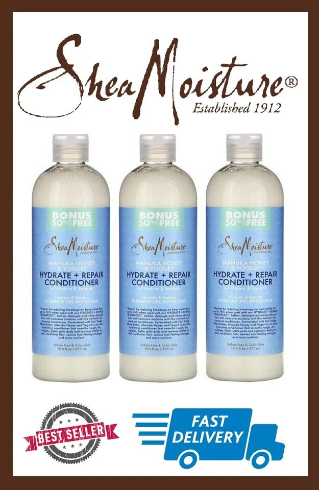 3 Pack SheaMoisture Manuka Honey & Yogurt Hydrate Repair Conditioner 19.8 oz - Image 1 of 1