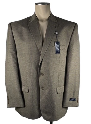 NWT - Chaps Ralph Lauren Houndstooth Brown Blue Sport Coat Suit Jacket Sz 48R - Image 1 of 4