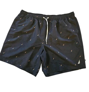 Herren Nautica Badehose dunkelblau mit Ankern Gr. 2XL T Taschen gefüttert - Bild 1 von 4