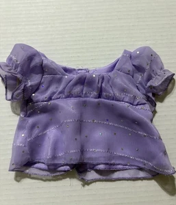 Build A Bear BAB Purple Chiffon Top Wth Silver Sparkles - Picture 1 of 4