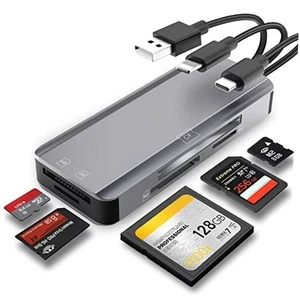 Lecteur de Carte Mémoire Multi 5 en 1,Aluminium SD/TF/CF/MS/M2/Micro SD 5 EN 1 - Photo 1 sur 7